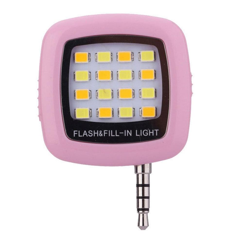 USB Charge Mini Selfie Ring Light LED Flash For Phone Portable Night Darkness Enhancing Camera Selfie Light: Pink