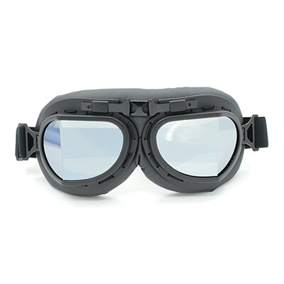Gafas para moto Vintage casco gafas Retro piloto de scooter gafas de sol con lente multicolor: Plata