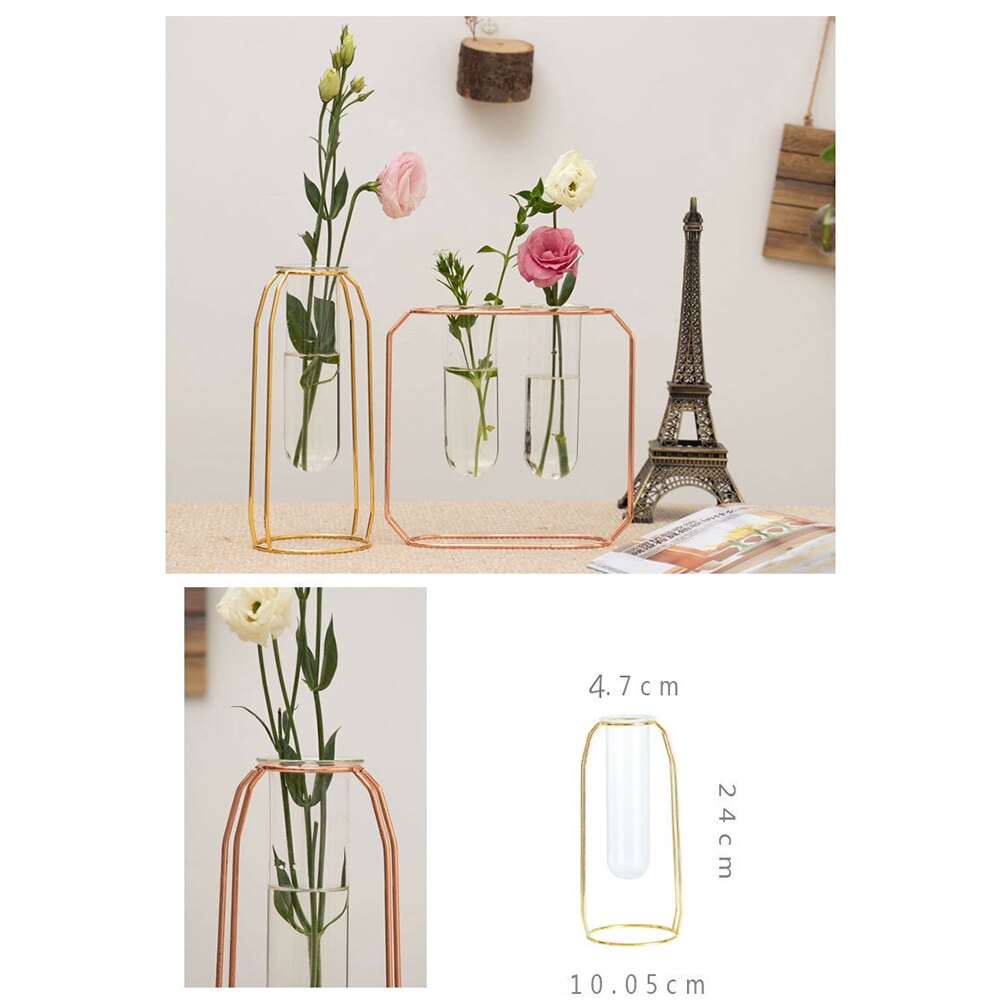 Nordisk metalstand reagensglas vase plante blomsterpotte hydroponisk planter hjem indretning