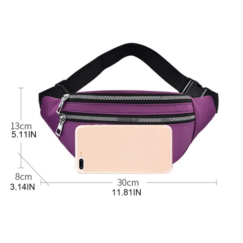 Universal Sports Travel Waist Bag Wear-resistant Nylon Waist Pack Phone Pouch