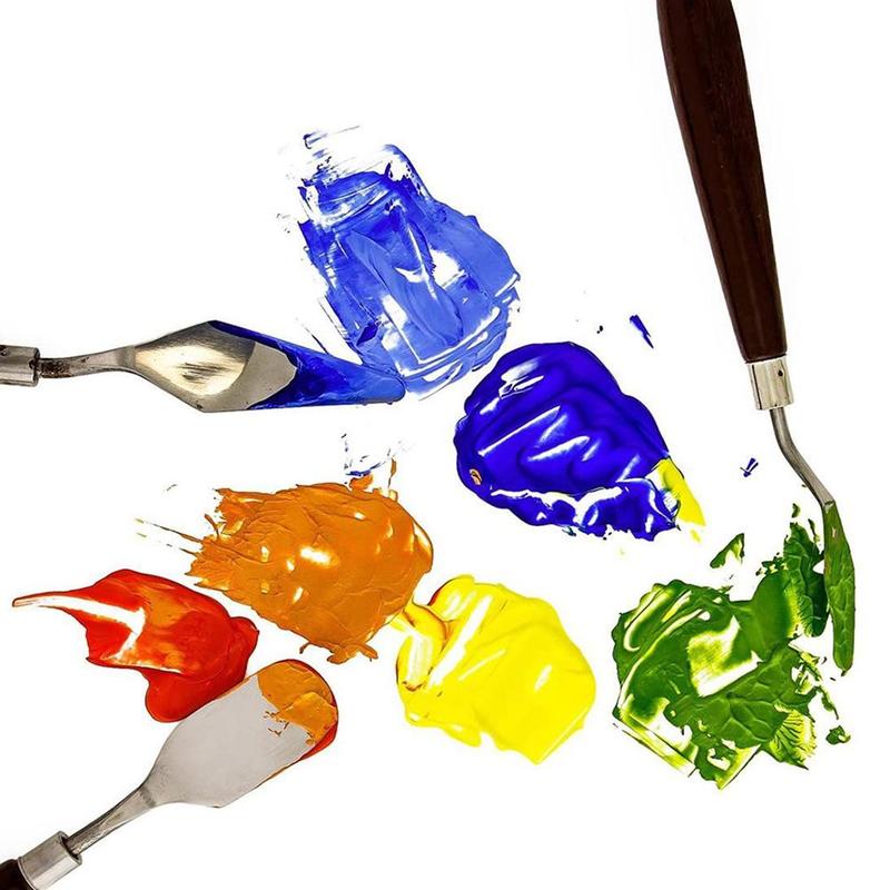 Paint Art Tools Black/blue Pen & Oil Painting Bracket Handle Palette White Accessories & Color & Flower Scraper Canvas Wood