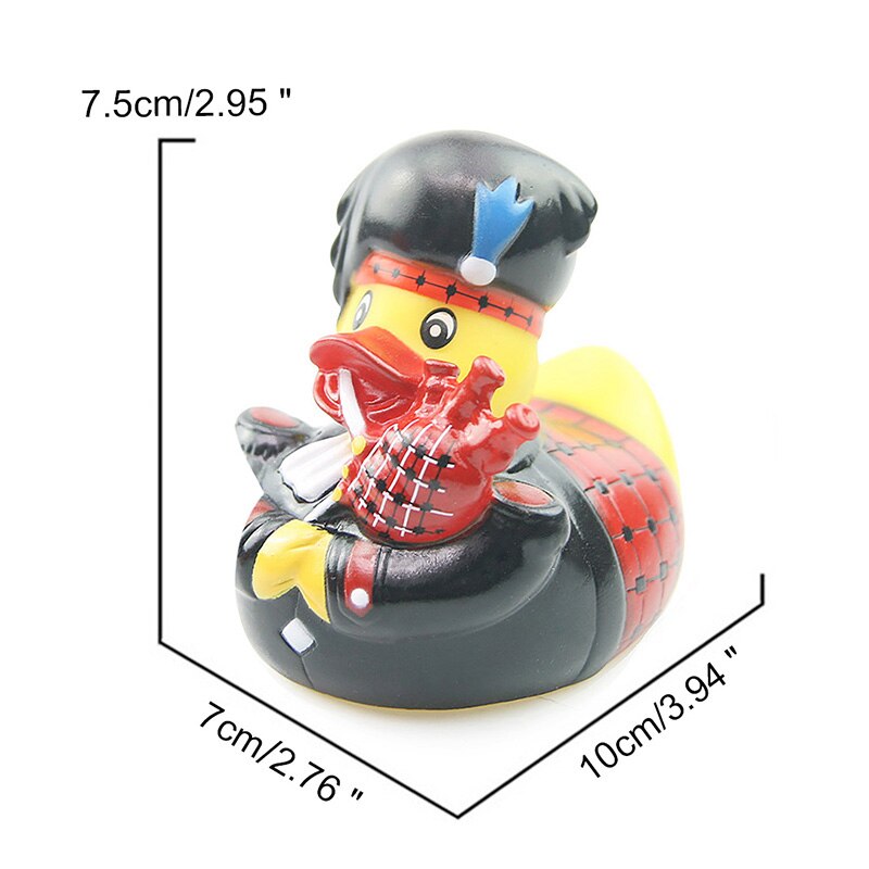 ESALINK Rubber Duck Style Spoof Duck Red Hockey Rhubarb Duck Black Hat Toy Duck Children Toy Duck