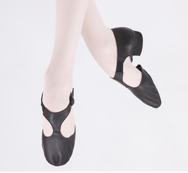 Kleine Kinderen Meisjes Kinderen Ballet Jazz Dansschoenen Stretch Natuurlijke Leer Dans Sandalen Cool Sneakers Gymnastiek Schoen EU23-EU33: Black Children Size / 13