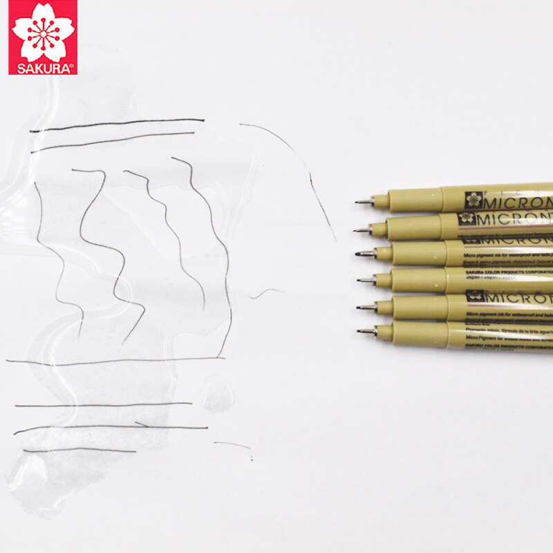 Pigma Sakura Micron-Juego de rotuladores impermeables, delineador fino, rotuladores de dibujo artístico, de dibujos animados, 6 unidades por lote