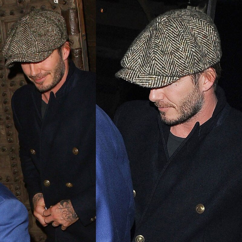 Gorras de chico de los periódicos de plana octogonal Golf conducción sombrero accesorios Vintage combinación algodón hombres gorra de a rayas