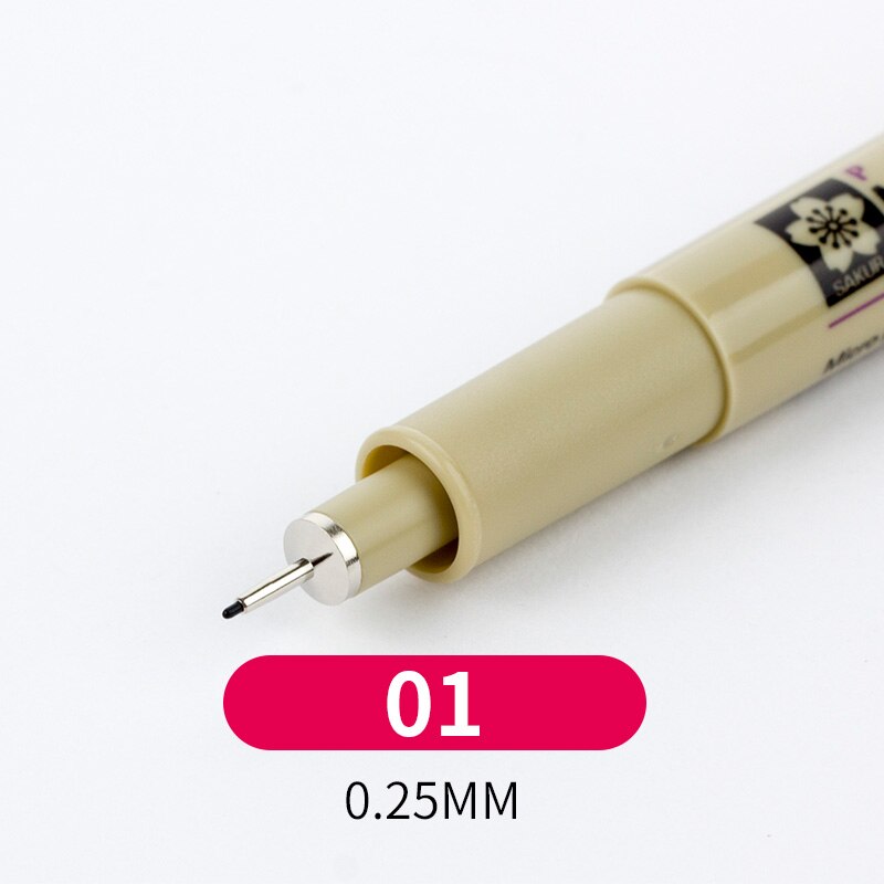 Sakura Pigma Micron 005 fineliner pen Black ink Art 01 02 03 04 05 08 Brush Marker Pigment ink for artist drawing Liner pens: 01