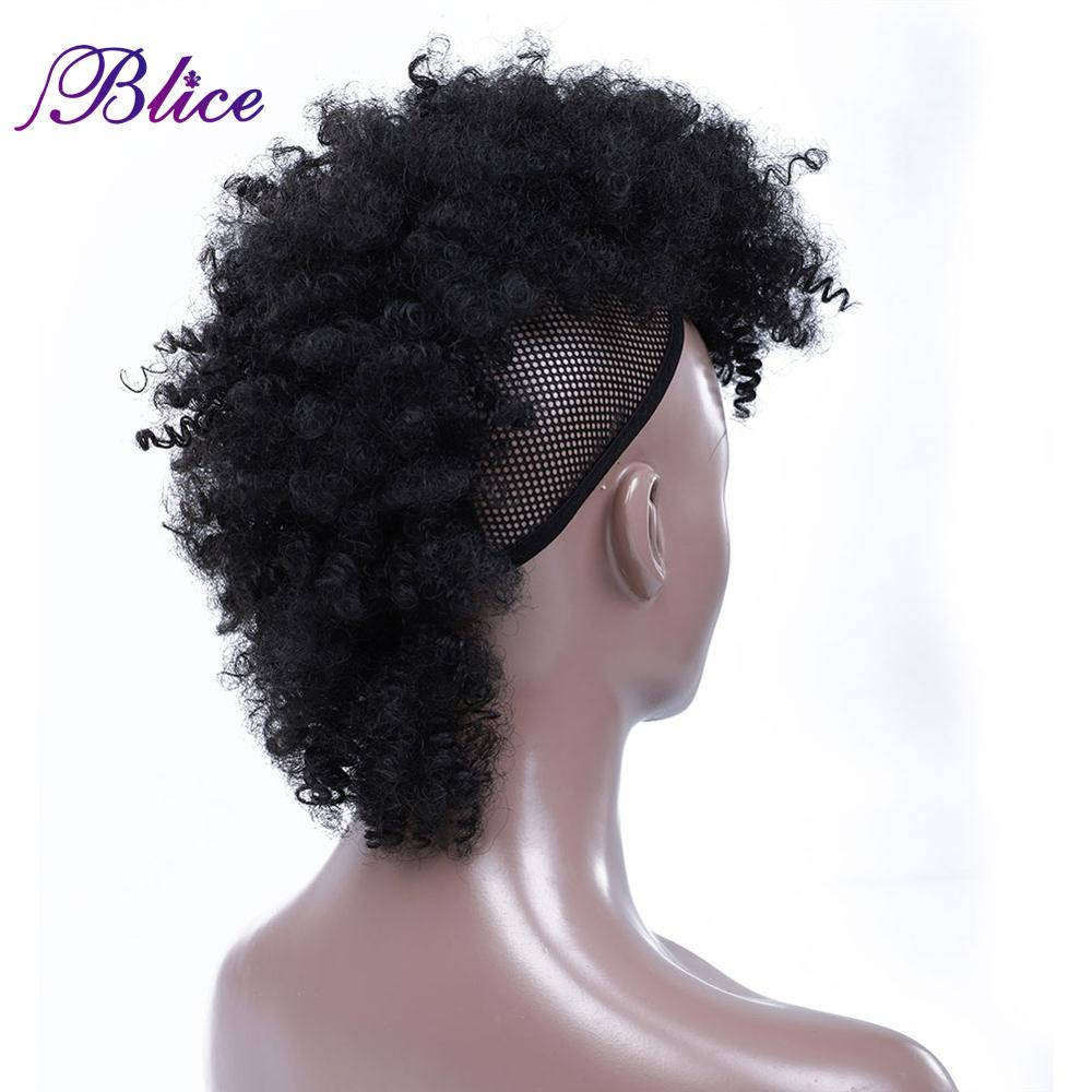 Blice – perruque Mohawk synthétique bouclée, bouffante haute, Chignon devant à derrière, courte, Punk, pour femmes, 90 pouces: # 1B