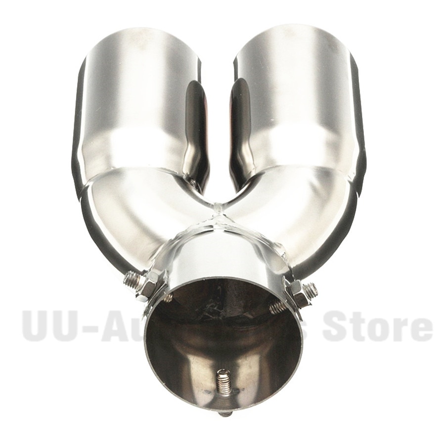76mm 3" Dual Chrome Car Exhaust Pipe Muffler Tip Tail Stainless Universal Gain More Horsepower Noticeable Tone