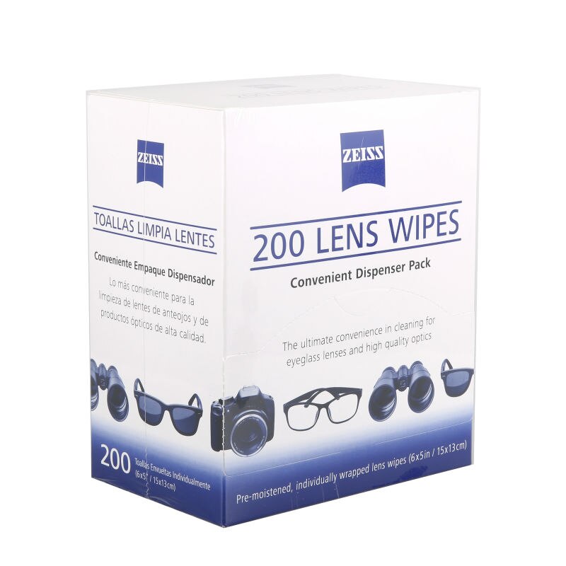 Zeiss lingettes nettoyantes pour lentilles de caméra pré-humidifiées 200 pièces