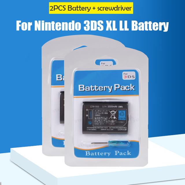 3,7 V 2000mAh CTR-003 Wiederaufladbare Lithium-Batterie Für Nintendo 2DS XL 3DS CTR-001 JAN-001 kabellos Regler Ersatz zelle: 2Stck