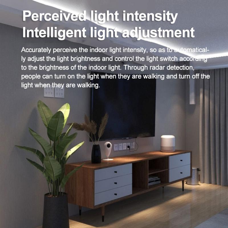 Tuya Smart ZigBee Ceiling-mounted Smart Human Presence Sensor Human Body Motion Detection Sensor Smart Home APP-key Control