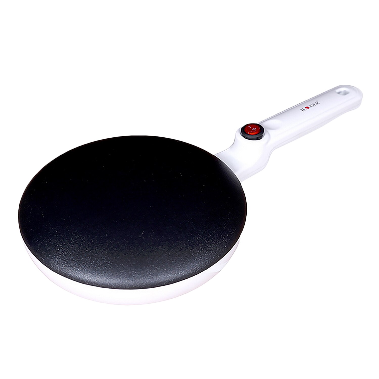 Behogar mini elektrisk crepe maker pandekager maskine nonstick ledningsfri crepe pand kage tallerken til fremstilling af pizza tortillas eu stik: Style en eu hvid