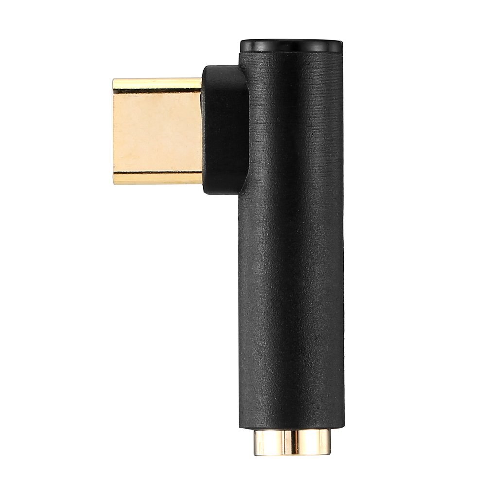 L Type USB C naar 3.5mm AUX Audio Kabel Hoofdtelefoon Adapter Type-C 3.5 Jack Oortelefoon Kabel voor Huawei Mate 10P20 Xiao mi mi 6: Black