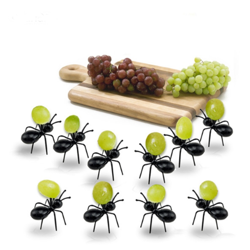 12 stk/sett fruktgaffel gjenbrukbar kawaii maur fruktgaffel servise flerbruks snackkake dessertgafler til fest  b222
