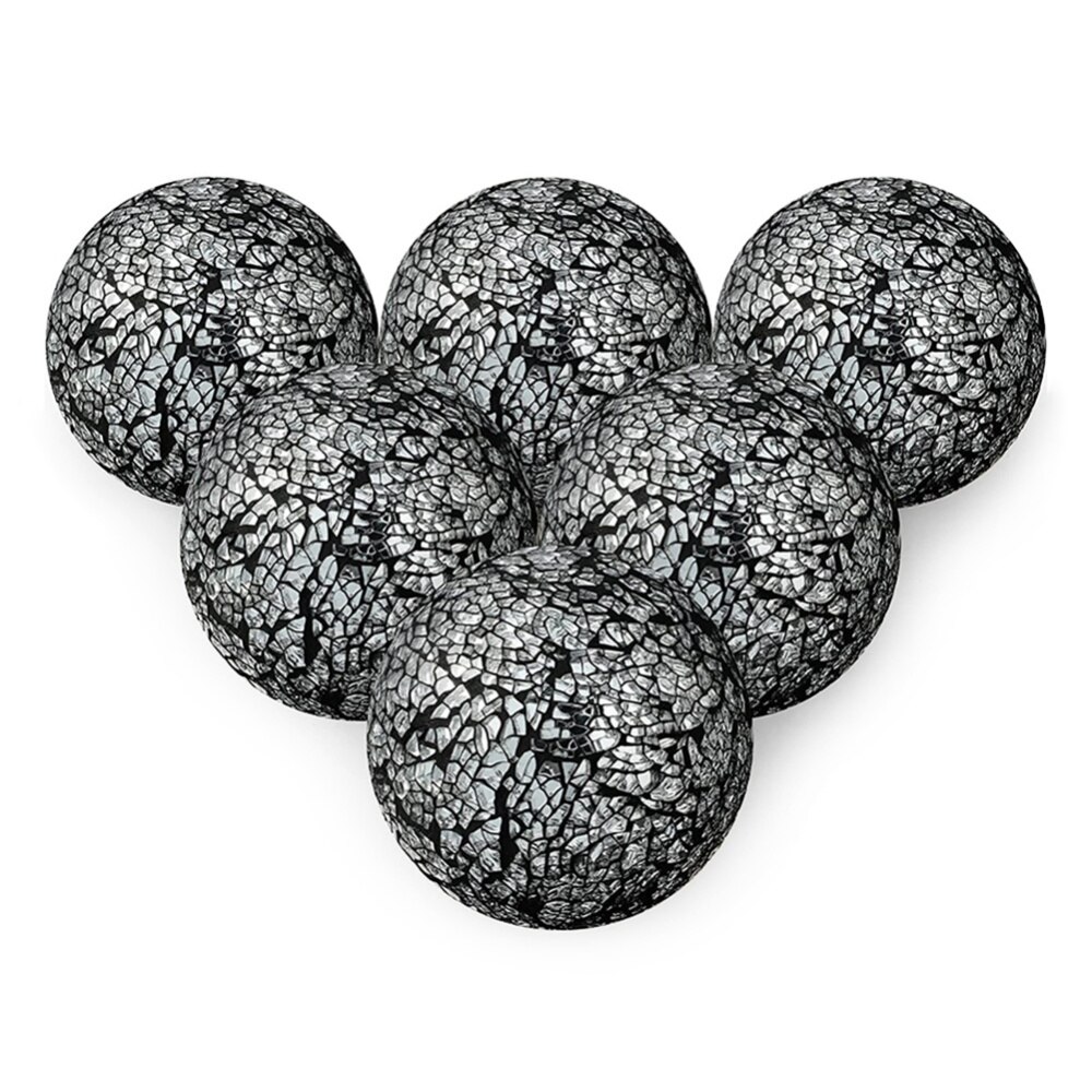 6Stck Mosaik Kugel Kugeln Dekorative Glas Dekorative Kugeln Tabellenmittel Kugeln Runde Glas Ball für Tisch Dekor Neue Stil: B