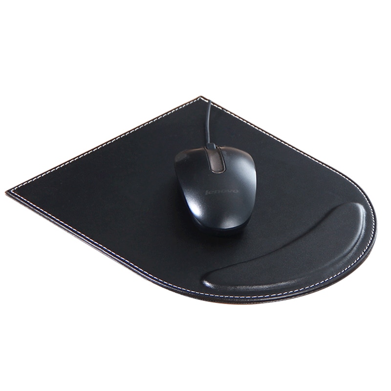 DZLST Mouse Pad Luxury Leather Waterproof Non Slip For Office Business With Wrist Rest Built In Silicone Mouse Pad