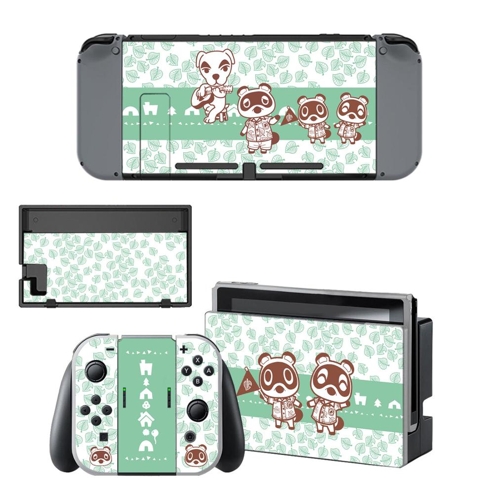 Vinyl Screen Skin Animal Crossing Protector Stickers for Nintendo Switch NS Console + Joy-con Controller + Stand Holder Skins: YSNS2538