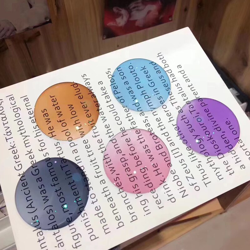 Gafas asféricas fotocromáticas para miopía, lentes ópticas de resina con prescripción de CR-39, púrpura, azul y rosa, 1,56