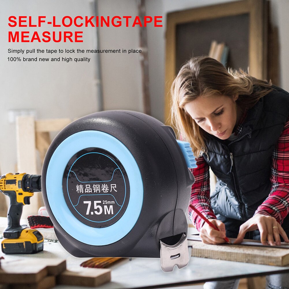 Woodworking Auto Lock Distance Measurement Ruler Retractable Steel Tape Measure Waterproof Distance Measuring Tool