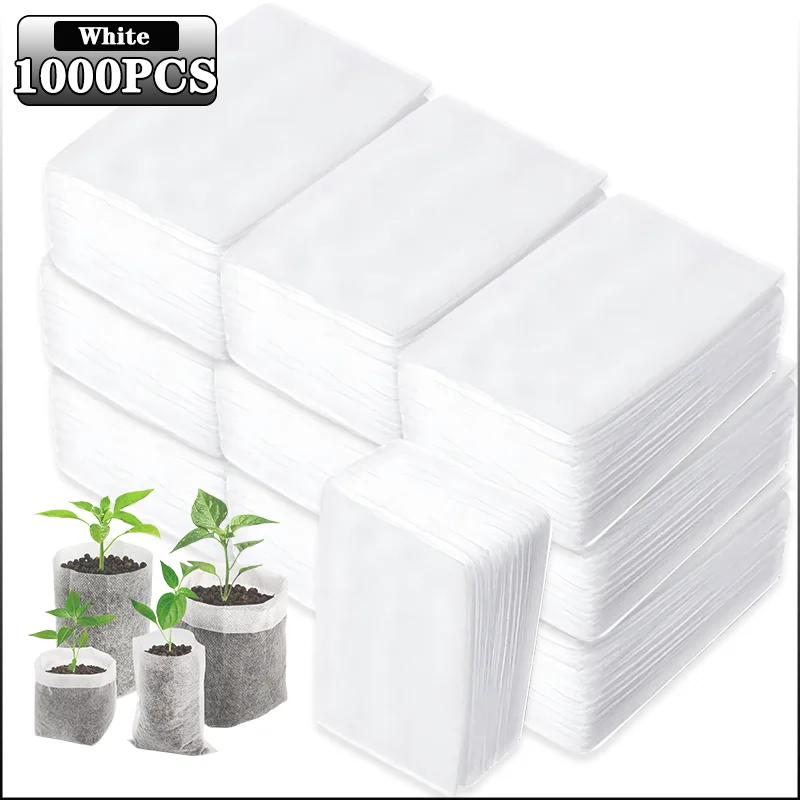 100-1000PCS Fabric Plant Seedling Bags for Vegetables Flowers Herbs and Plant Growth Eco Friendly Nursery Pots Gardening Bags: 7XL / Clear