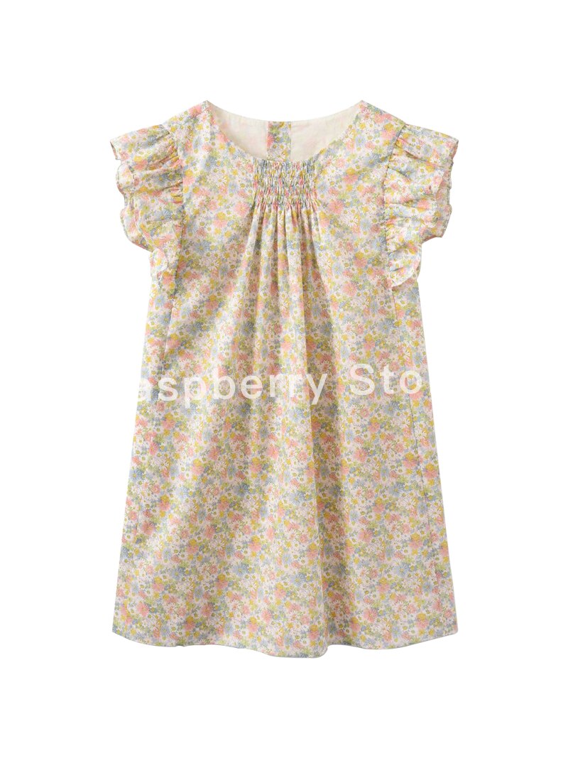 Pre April 26th Girls Gathered And Ruffled Dress Raspberry Camellia Pink BP Liberty Dress