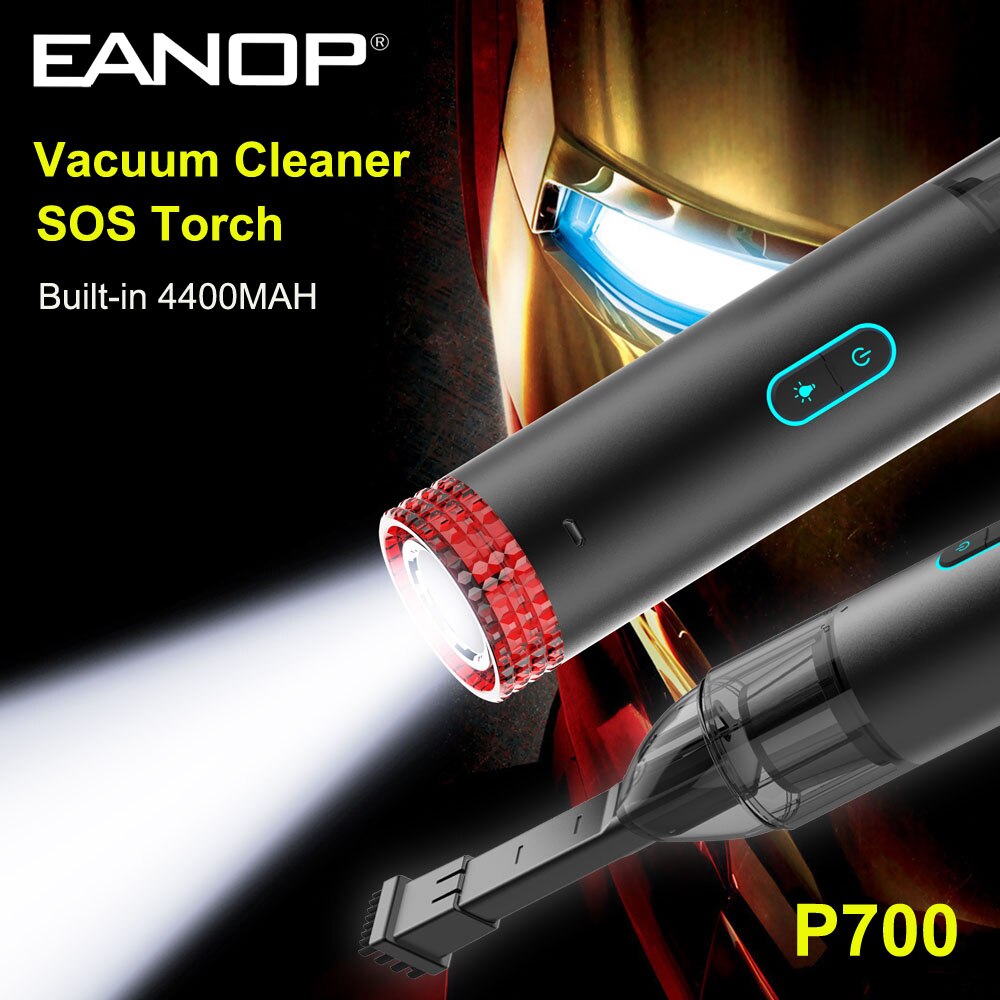 Eanop p700 robô aspirador de pó portátil 3 em 1, aspirador de pó portátil embutido, 4400mah, aspirador automático 4000pa forte sucção para casa do carro