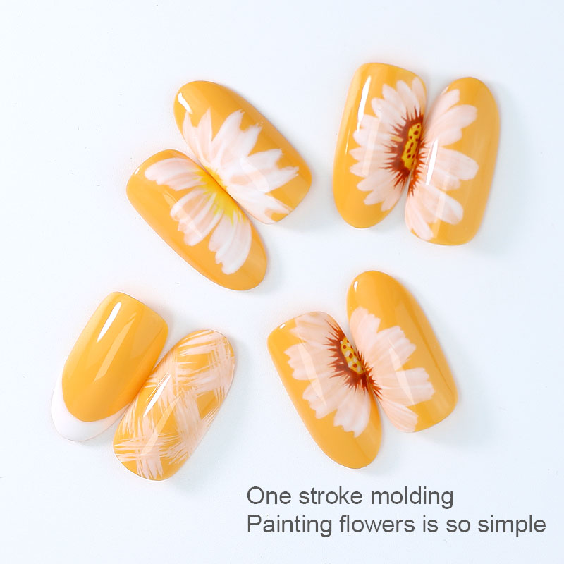 Arte Clavo 8PCS/Set Nail Art Brush Painting Flower Nail Tool Maincure Half Moon Shape Nail French Brushe Smile Petal Drawing Pen