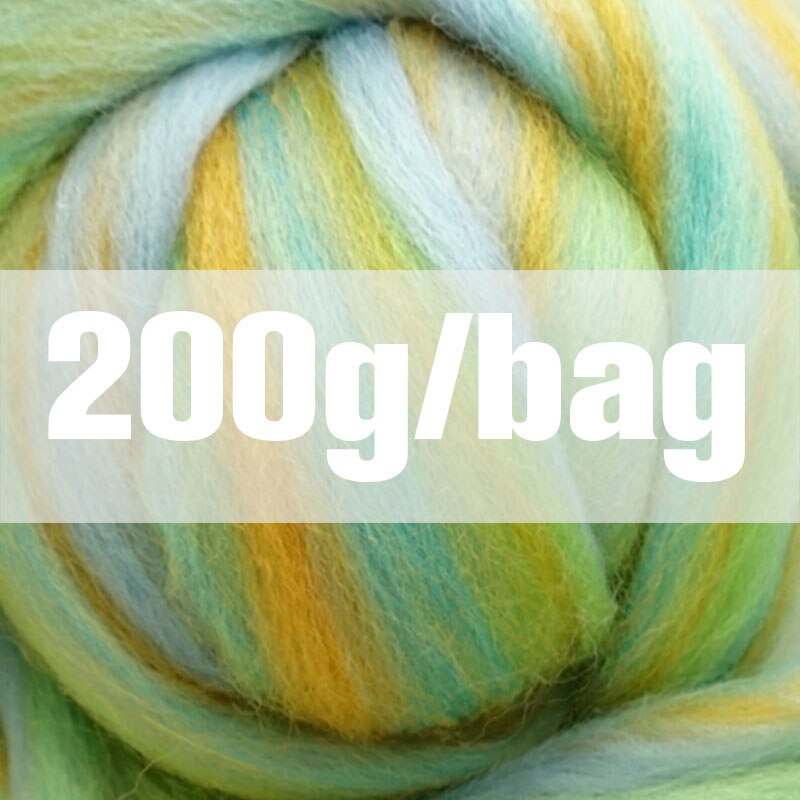 Extra Fijne kleur mengsel Merino Wol roving fiber blended wol 50G Perfect in Nat en naaldvilten y03: 200g