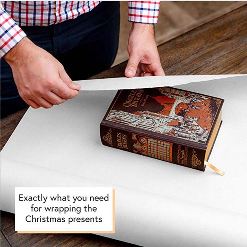 Roll White Kraft Paper Roll Crafts Packaging Decorative Paper 0.3m Wide*30m Long 12inch-100 Feet