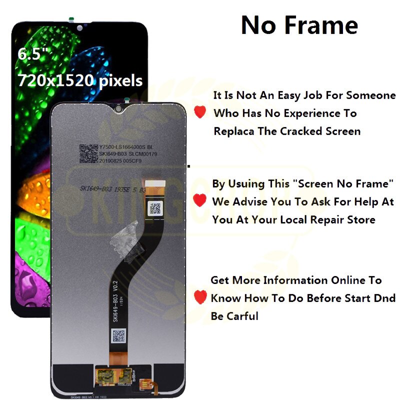 Voor Samsung Galaxy A20s Lcd Digitizer Scherm Touch Screen Voor Samsung A207F/Ds A207FN A207U A207W A207G/Ds lcd Met Frame