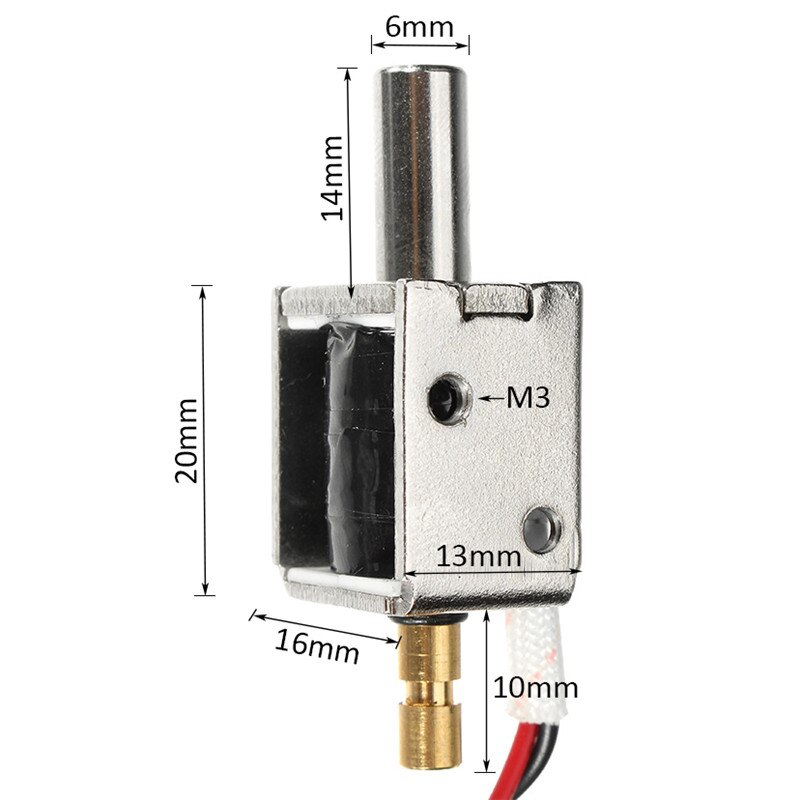 12V DC 0.43A Mini Electric Bolt Lock Push Pull Cylindrical Solenoid Lock 5mm Stroke Access Control Electric Electromagnetic Lock