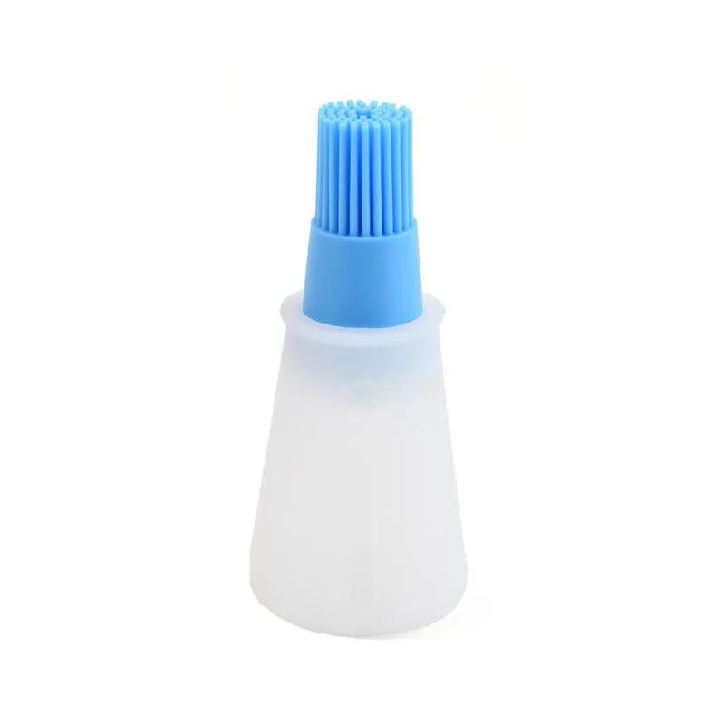 Draagbare Oliefles Barbecue Borstel Siliconen Keuken Bbq Kookgereedschap Bakken Pannenkoek Barbecue Camping Accessoires Gadgets: Blauw