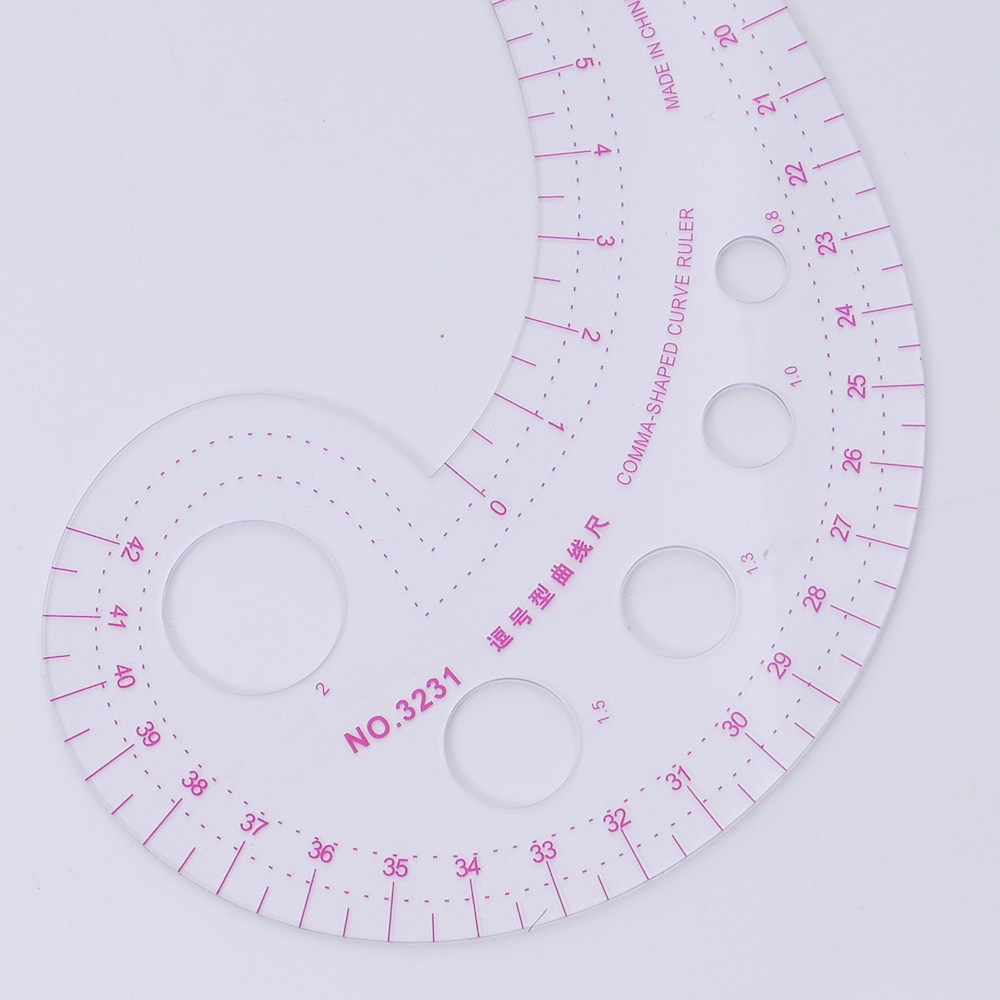 Transparent Comma Shaped Designers Curve Ruler for Dressmaking Tailor Support Tools Easy Sewing Pattern Ruler Clothing Cutting