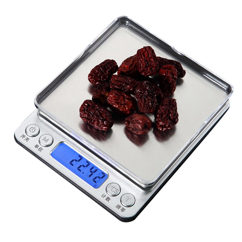 Lommevægt bærbar digital perlevægt køkken husholdningsmadvægt 0.1g 0.01g præcisions elektronisk vægt uden batteri: 1kg 0.1g