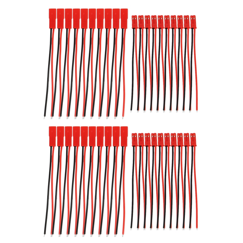 20 paar 2 -polige jst-steckerbuchsenverbinder m auf  f 110mm kabeladern rot schwarz