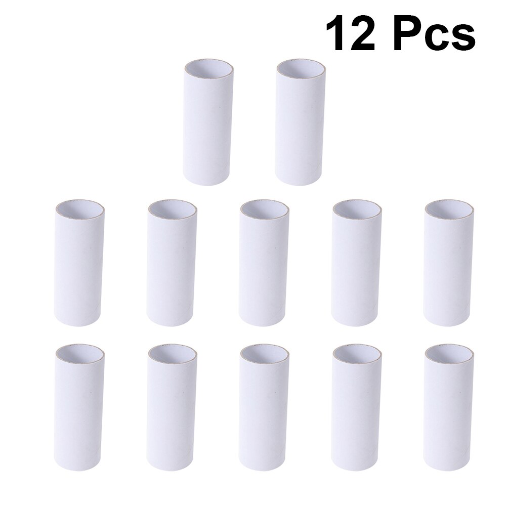 12pcs Kraft Paper Tubes Cardboard Tubes for Storage Art Drawings Posters Paintings Protector (White)