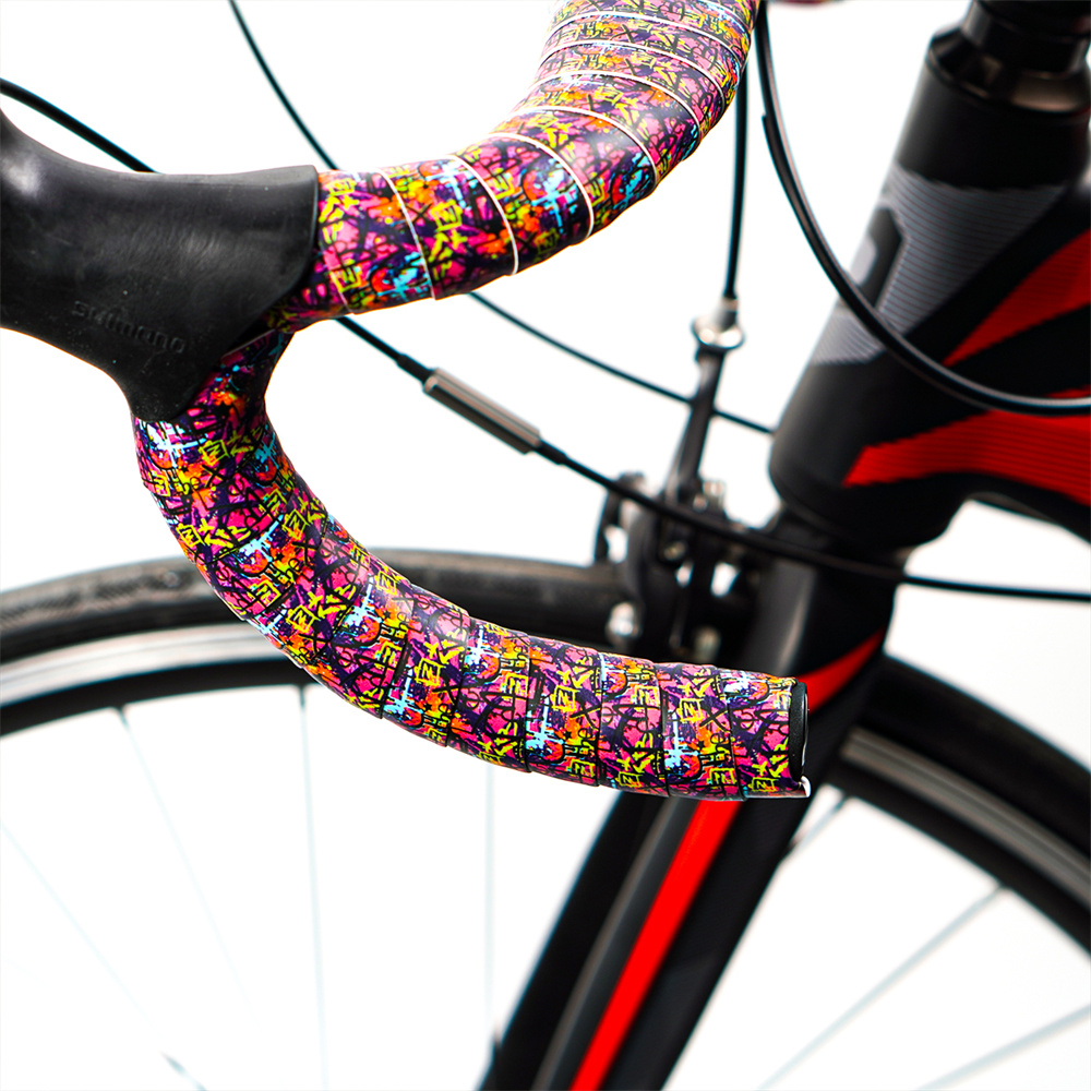 Cinta de manillar de calavera CNC para bicicleta de carretera, correa de engranaje Fixie de 2350mm, cinta de envoltura de bicicleta de PU EVA