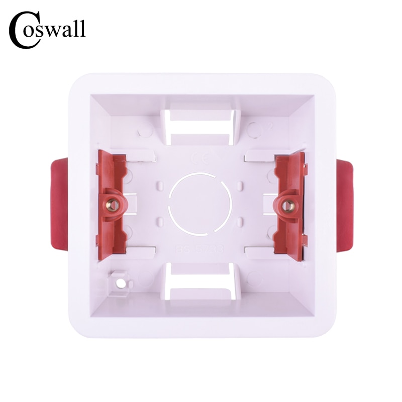 Coswall 1 Gang Dry Lining Box For Gypsum Board / Drywall / Plasterboad 35mm Depth Wall Switch BOX Wall Socket Cassette