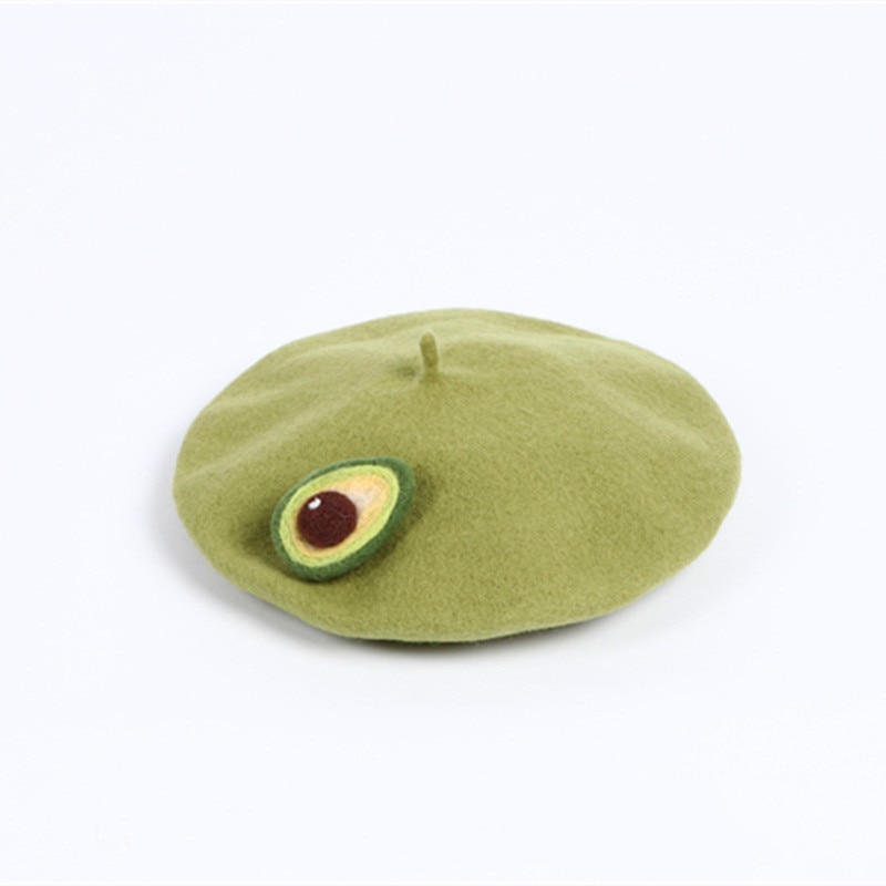 Baretter hætter til kvinder eksotisk frugt hat håndlavet netto rød avocado grøn maleren hat: Grøn / Voksen