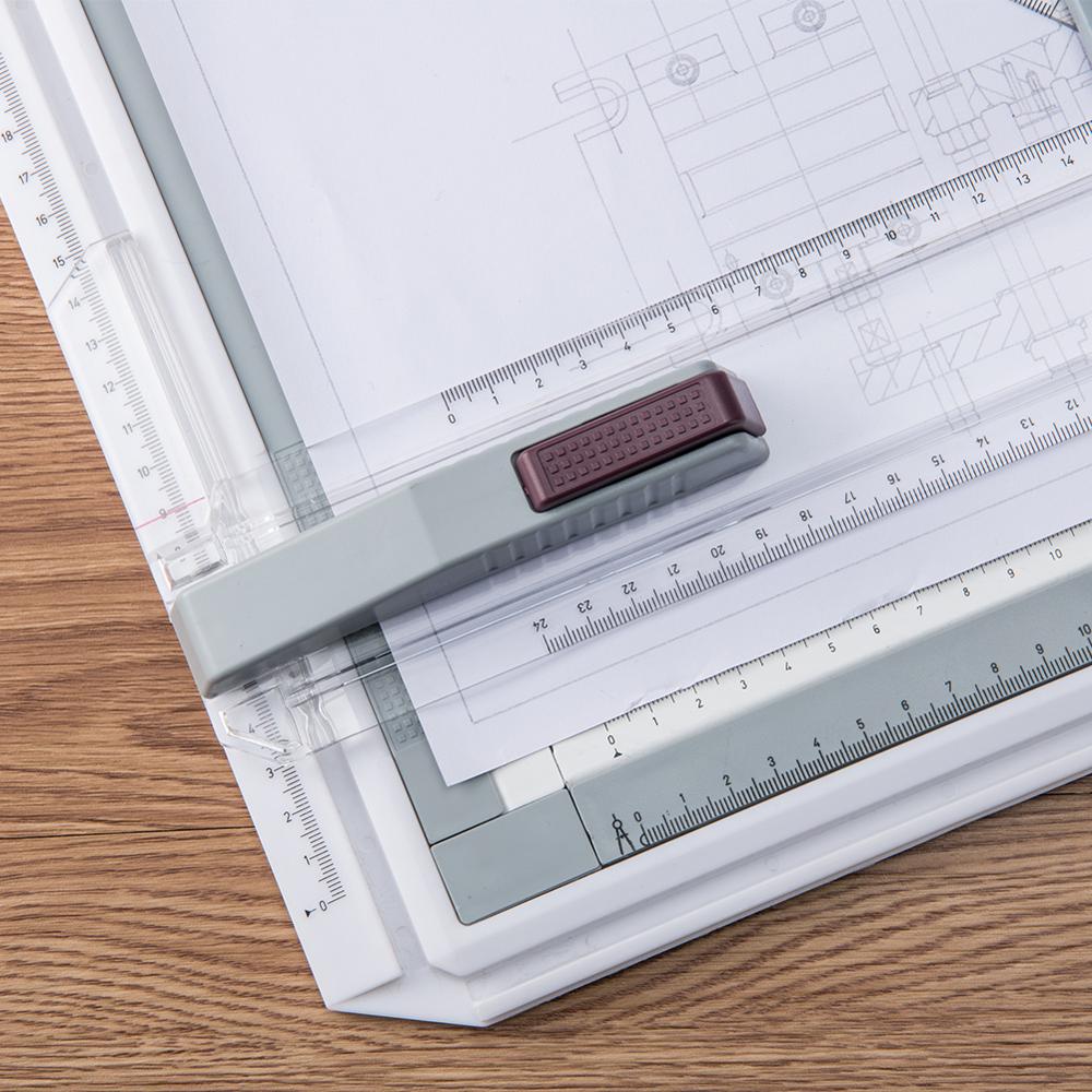 Drawing Board A3 Draft Painting Board with Parallel Rulers Corner Clips Head-lock Adjustable Angle Art Draw Tools