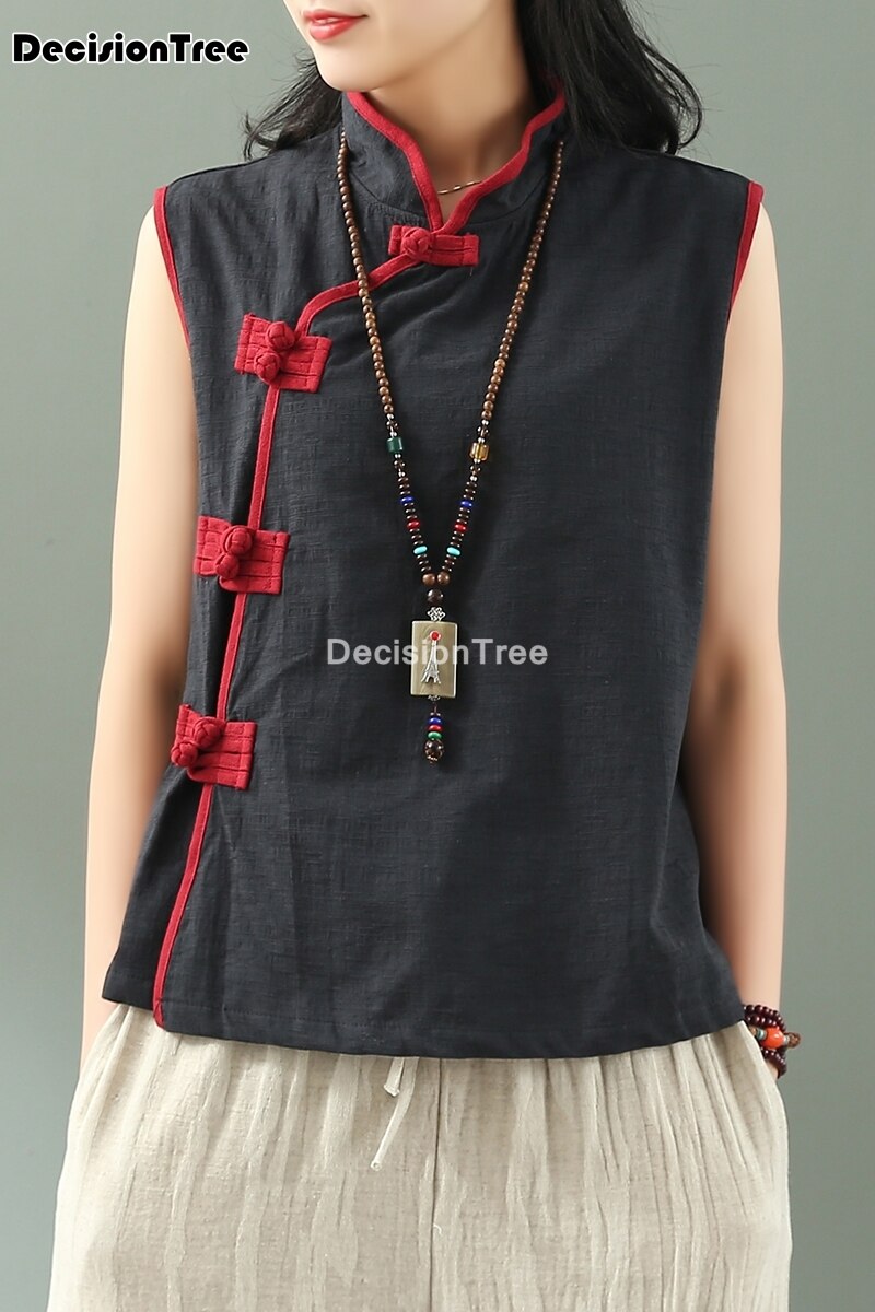 Chalecos de qipao chino para mujer, ropa china tradicional, traje tang, tops elegantes, chaleco sin mangas para mujer