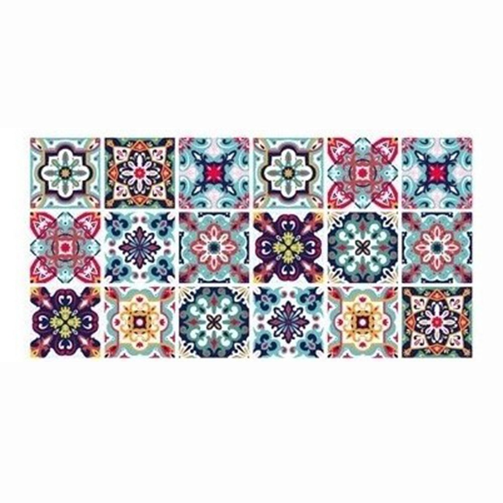 Retro Pattern Tile Floor Stickers PVC Waterproof Self Adhesive Paste DIY Wall Ground Bathroom Kitchen Decor Wall Floor Stick