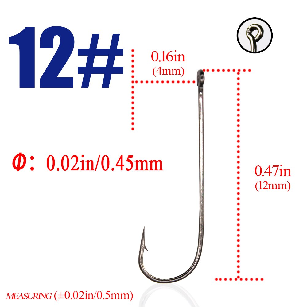 10pcs / 30pcs fishing hooks Long Fish Round Bent Joint Hook gamakatsu: size12-the smallest / 30pcs