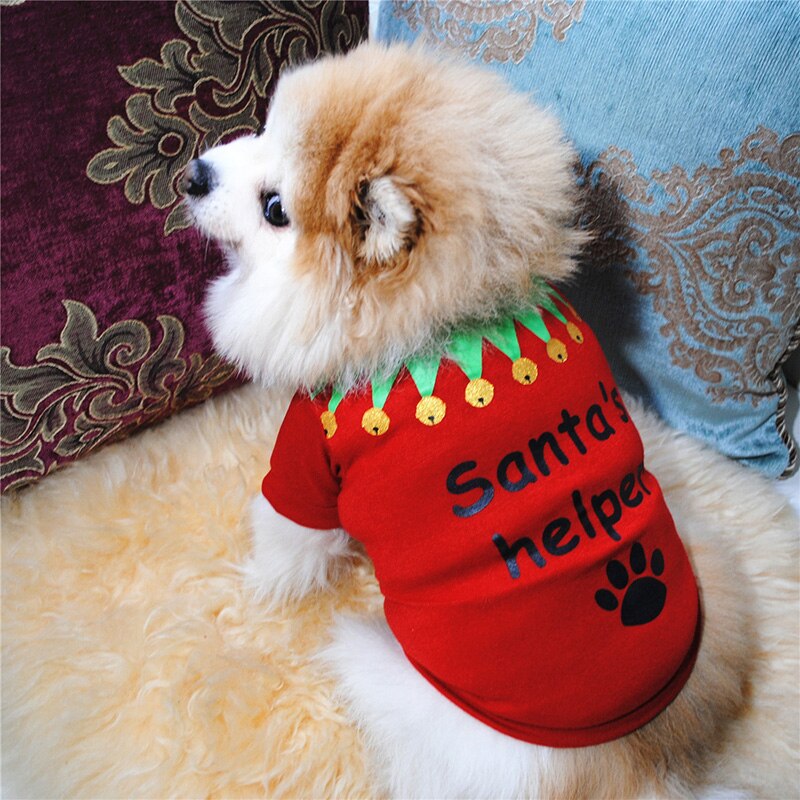 Ropa de Navidad para perros, ropa de algodón suave para mascotas, para perros pequeños, medianos, chaleco, camisa, disfraz para mascotas, ropa cálida para cachorros