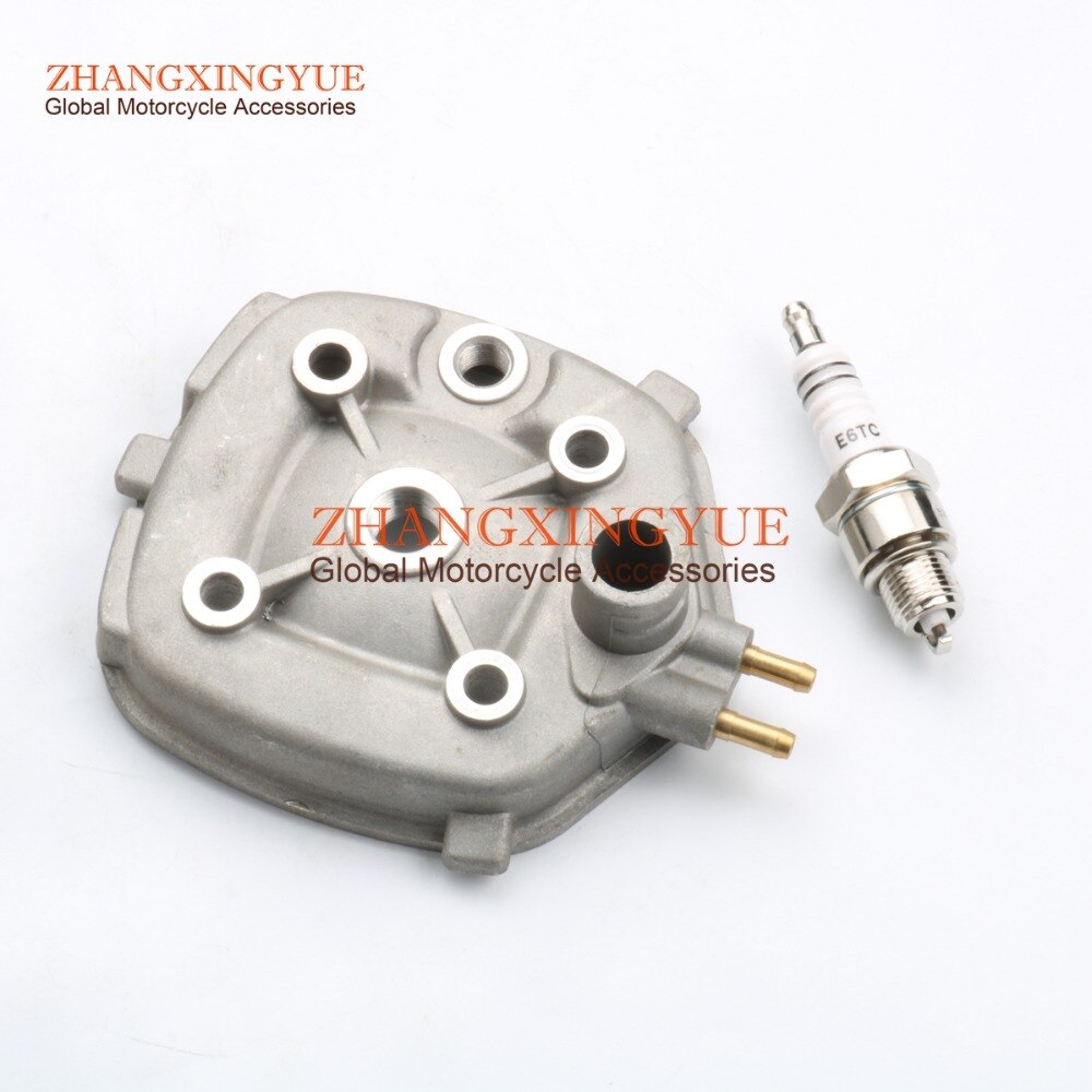 40mm/47mm 2 takt Cilinder Hoofd + E6TC bougies voor Minarelli Beta Ark 50 LC Eikon 50 50cc/70cc