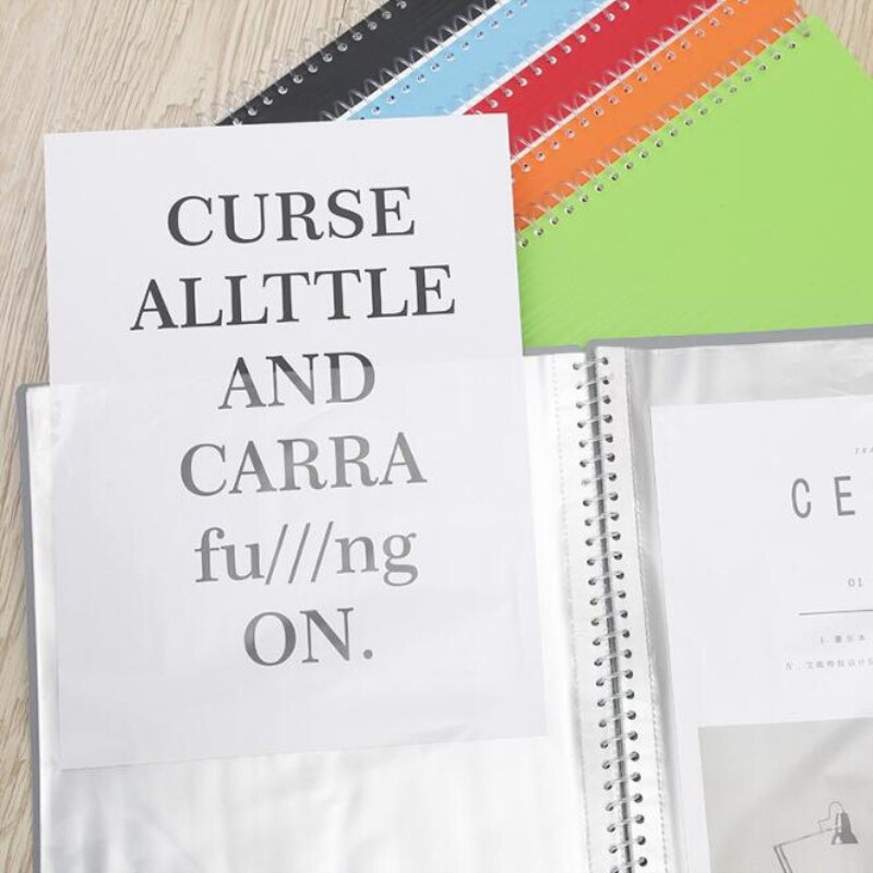 1PC A4 20/40 Pages Coil Booklet Folder 36-Holetransparent Loose-Leaf Bag Office Student Information Plastic Folder