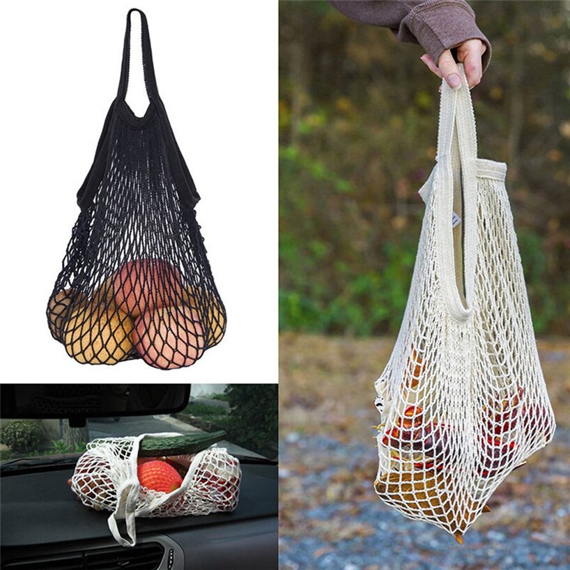 Practical Woven Mesh Net Turtle Bag Rope Shopping Bag Reusable Fruit And Vegetable Storage Handbag Convenient Tote Bag