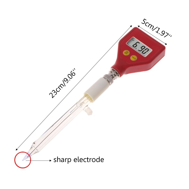 Ph meter skarp glaselektrod för vatten mat ost mjölk jord ph test