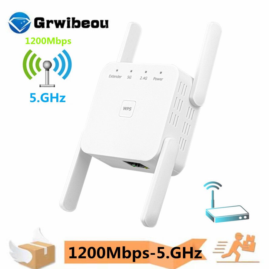 5GHz WiFi Repeater Wireless WiFi Amplifier 5G WiFi Long Range Extender 1200M Wi Fi Booster Home Wi-Fi tSignal Amplifier