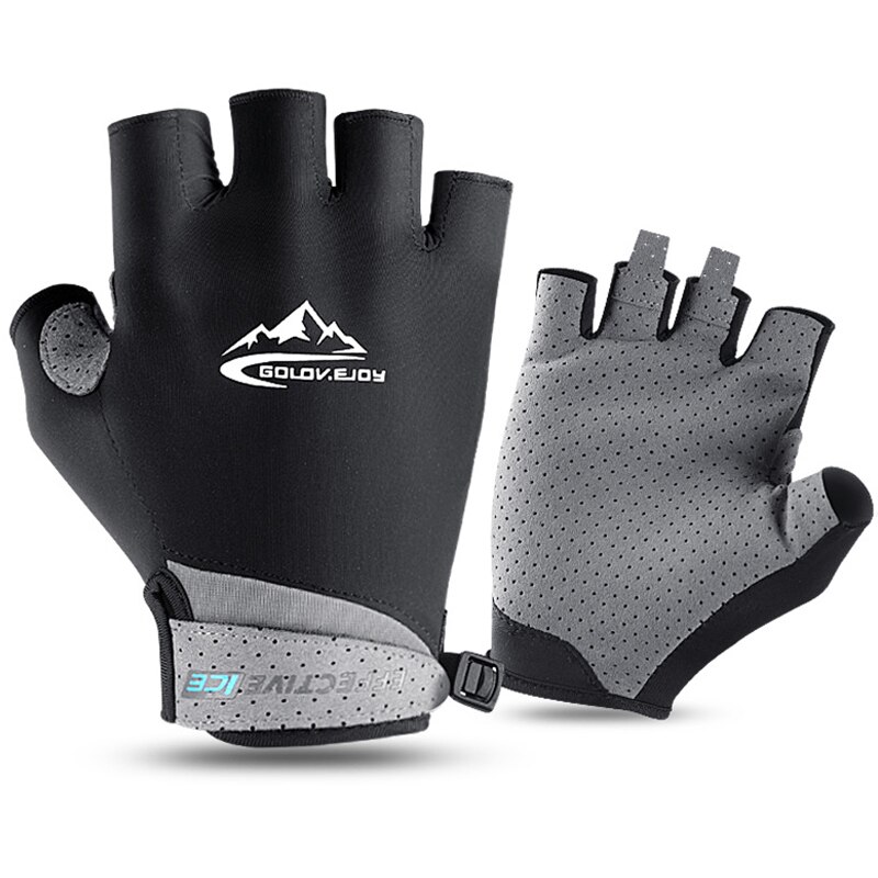 Unisex Ice Zijde Ridding Gym Handschoenen Zwaargewicht Sport Lifting Handschoenen Body Building Training Handschoenen Voor Sport Fitness Handschoenen: Black / S